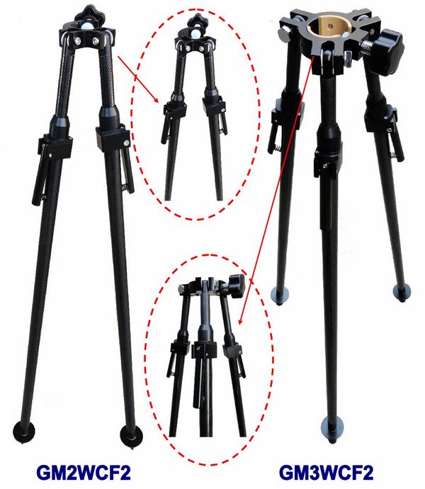 GM-3W (CF2)/GM-2W(CF2) all carbon-fiber bipod /tripods for prism poles