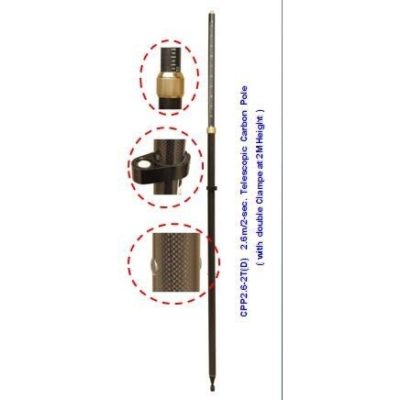 CPP2M - 2T(D)/ CPP2.6M - 2T(D) 2m/2-sec. 2.6m/2-sec.Telescopic Carbon Pole for Gnss